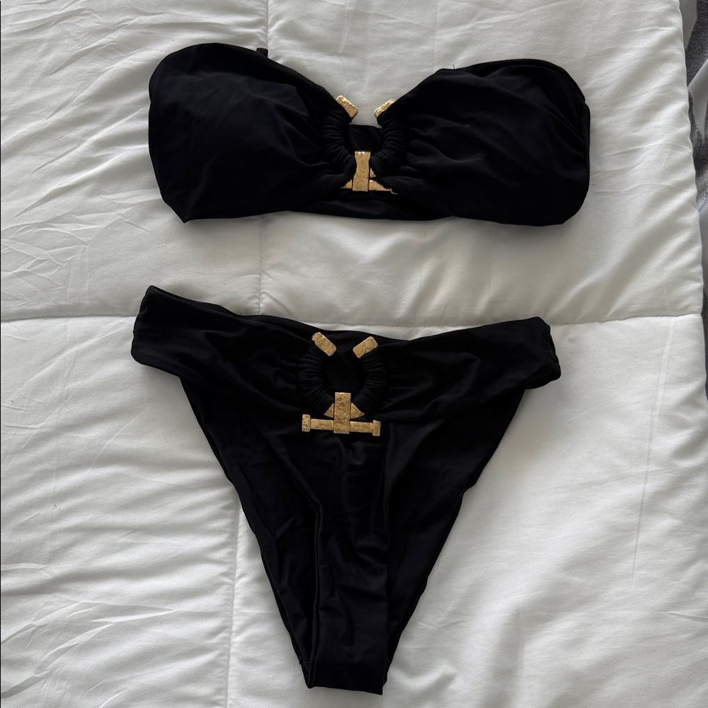 Black and Gold Bikini Set